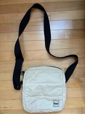 Bench Cream Crossbody Messenger Bag with Black Strap